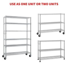 82″H Heavy Duty NSF Metal Shelves Garage Shelving Wire Shelving Unit with Wheels