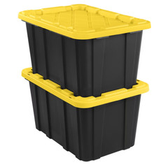 6 Pack Sterilite 27 Gallon Storage Bin Tote with Lid Heavy Duty Plastic