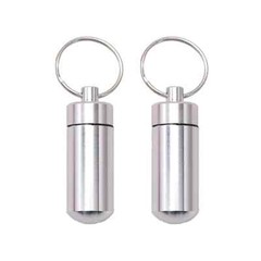 2pcs Pills Box Small Aluminum Alloys Travel Storage Box Key Chain Travel Outdoor