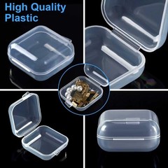 10Pcs Mini Plastic Ear Plug Case 1.8mm Square Box Hinged Lids Small Items