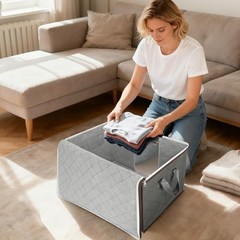 2 Pack Clothes Storage Bags, 24 Gallon Storage 2 Pack-24 Gallon Grey