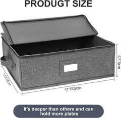 Platter Storage Case, China Storage Containers Hard Shell 17″ X 13″ X 6″, 5 Felt