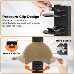 2PCS Hat Organizer For Baseball Caps Wall Rack Holds 16 Hat Adhesive Screw Mount