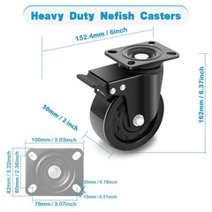 5 Inch Heavy Duty Casters Set of 4, Industrial Grade Casters 9900 lbs, Low Gr…