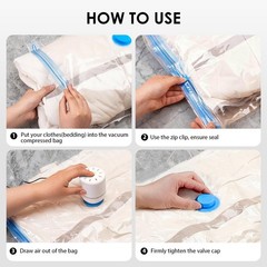 Vacuum Storage Bag 11 Space Saver Bags with Electric Air Pump For Clothes Pillow