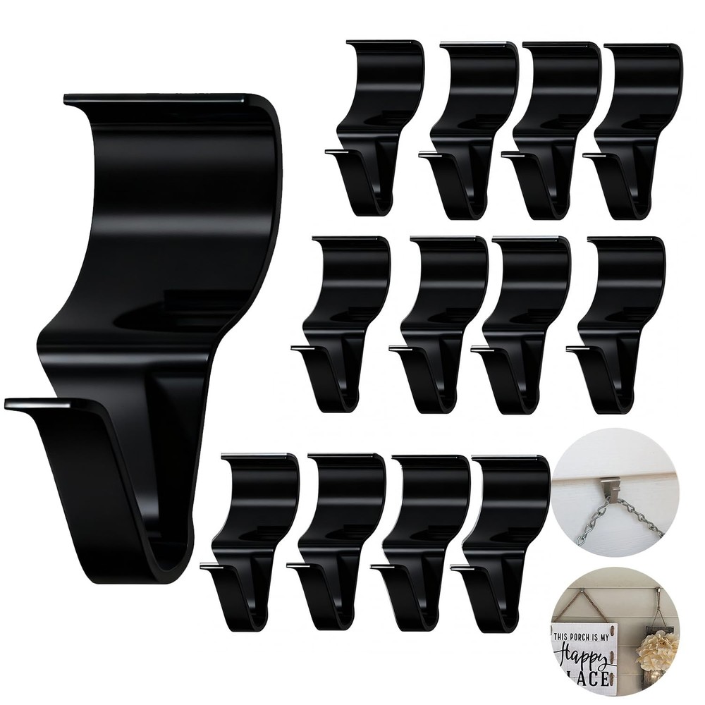 YUNFOOK 14 Pcs Vinyl Siding Hooks, Stainless Steel No-Hole Hangers for Hangin…