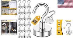 Heavy Duty 20pack Silver Magnetic Hooks 30lbs+