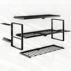 Power Tool Organizer Wall Mount with Side Hooks – 3 Tier Expandable Tool Rack…