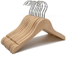 Wood Dress Hangers Baby Children Wooden Shirt Coat Hangers with Notches and A…