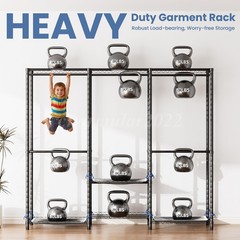 960 LBS Portable Wardrobe Closet Clothes Rack Storage Organizer with Cover Grey