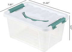 6-Pack 6 Quart Clear Plastic Storage Bins with Lids and Handles