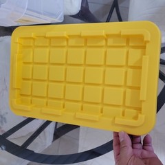 Clear mini 2 gal commander storage tote with Lid 13.9 in x 8.6 in x 6.5 in