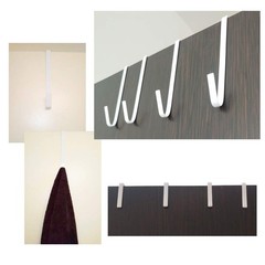 12 Pack White Smart Over The Door Hook,2 Side Metal Z Hooks,S Hooks for 12 PCS