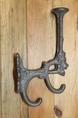 2-Large TRIPLE WALL HOOKS,Raw Unfinshed,Lion Accent,Country Decor,Gifts, H-10