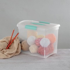 Sterilite Large Nesting ShowOffs, Stackable Small Storage Bin with Lid, 6 Pack