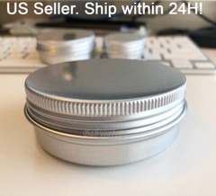 24PCS/ 1oz Silver Aluminum Round Lip Metal Tin Storage Jar Balm Container & Lid