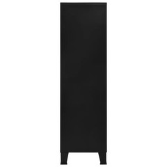 vidaXL Steel Wardrobe Black Industrial 354 x 157 x 551 Inch Storage Cabinet