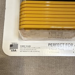 GreenMade Mini Bin Stackable Plastic Storage Bins 10-Pack Black/Yellow