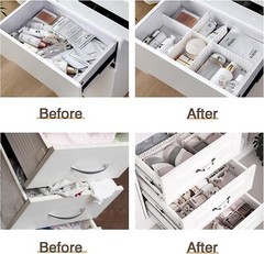 DIY Grid Drawer Dividers Adjustable Sock Underwear Dresser Drawer Organizers US