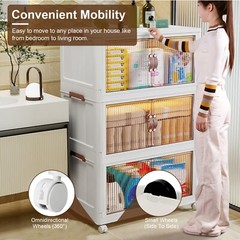 3pcs Collapsible Stackable Storage Bins Closet Organizer Plastic Container Box