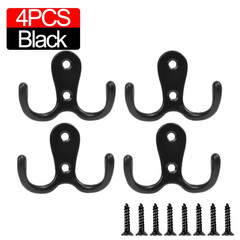 10/2Pcs Coat Hooks Wall-Mounted 2 Hole Towel Hanger for Coats Hat Clothing Home