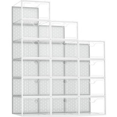 Pinkpum 15 Pack X-Large Shoe Storage Boxes Fit US Size 12, Sneakerheads White