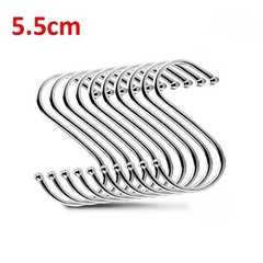 10PCS Stainless Steel S Hooks Kitchen Closet Towel Clothes Hanging Hooks