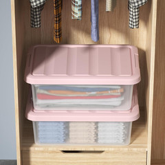 14Qt Latching Storage Bins with Pink Lids – 2 Pack Under Bed Organizers