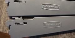 2 Rubbermaid Configuration 12.5” Shelf Brackets Closet System Satin Nickel Gray
