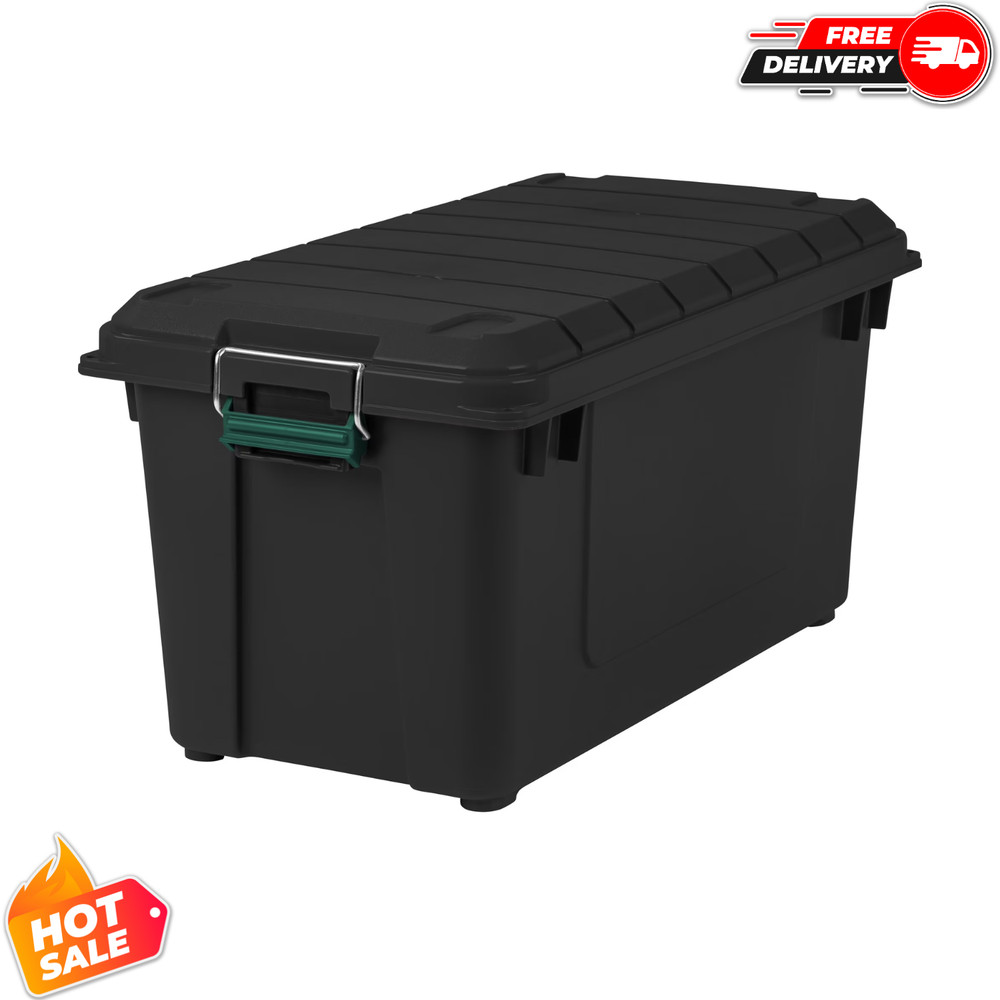 Remington 22 Gallon Storage Bin with Lid Heavy Duty Latching Tote Container