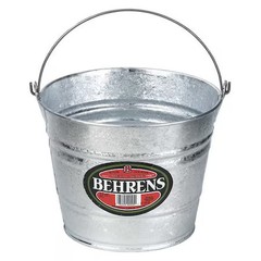 Behrens 1205 1 1/4 Gal Round Bucket, 9 1/2 In Dia, Silver, Galvanized Steel