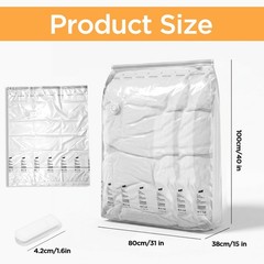 2x Vacuum Storage Bags Jumbo Cube Extra Large Vacuum Seal Bags Closet Organizer