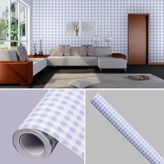Self Adhesive Vinyl Decorative Blue Gingham Contact Paper Shelf 17.7″W x 78″L