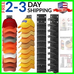 Hat Organizer Hold up to 20 Hats, 2 Pack Hat Rack for Wall with Strong Adhesi…