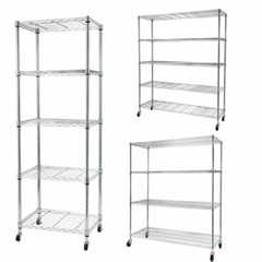 4/5 Tier Garage Wire Metal Shelving Adjustable Steel Heavy Duty Storage Shelf