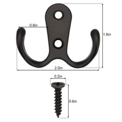 10/20pcs Hanging Metal Double Hook Clothes Hat Coat Robe Wall Door Hangers Hooks