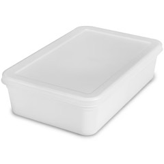 Small 0.72 -Gallons ( 2.85 -Quarts ) White Stackable Tote with Standard Snap Lid