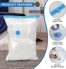 Jumbo Vacuum Storage Bags Space Saver for Clothes Travel Compression Seal Bags