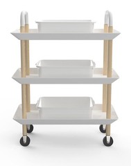 5-Pack Commercial Bus Tubs Box/Tote Box, White Plastic Storage Bin with Handl…