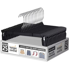 Hanger Central Heavy Duty Plastic Pants and Skirt Hangers, 12 in, 25 Pack