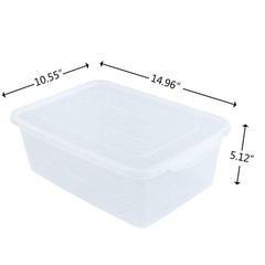 4 PCS 14 Quart Clear Storage Bin Plastic Latching Box Container Lid Shoe Box