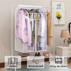 43″ Hanging Garment Bags for Closet Storage Large Clear Window Hanging Clothe…