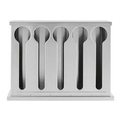 Silver 12.59*3.54*9.25“ 5 Compartment Stainless Steel Cutlery Organizer With Lid