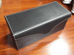 Faux Leather Storage Box Lidded Magnet Closure Red Velvet Inside 14x6x6