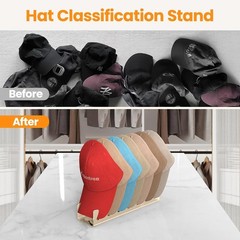 Hat Organizer for Baseball Caps, 2 Pcs No Install Acrylic Hat Racks for 14 Ba…