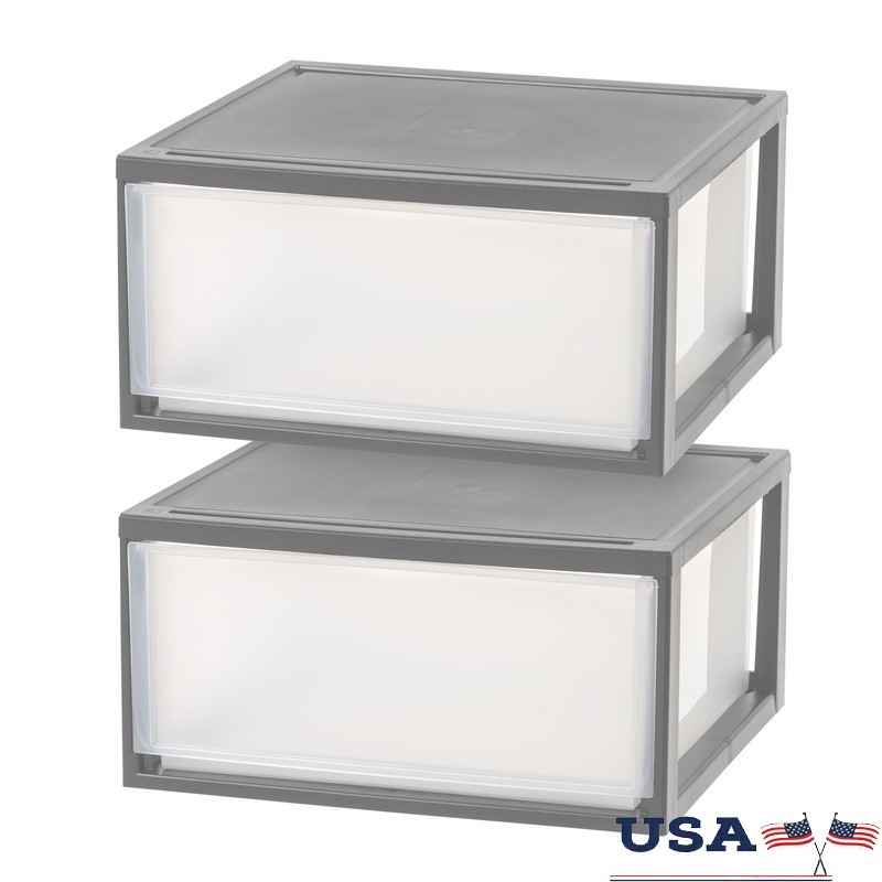 Stackable Modular Plastic Storage Bins Ideal Closet Garage Organization New