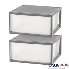 Stackable Modular Plastic Storage Bins Ideal Closet Garage Organization New
