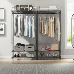 Large Garment Clothes Rail Home Retail Coat Stand Hanging Display Portable Tidy