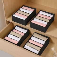 Coorganisers 4 Packs T-shirt Drawer Organizers for Clothing,5 Grids Compartment