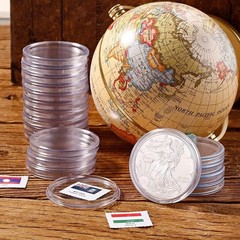 Coin 50 Clear Plastic Holder Capsules Silver Dollar Morgan Silver Dollar 40MM